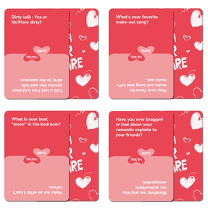 50 carte da gioco Obbligo o Verità per coppie con design a cuore rosso e rosa per appuntamenti