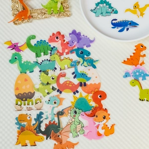 Cute waterproof dinosaur cartoon stickers set with vibrant colors for kids scrapbooking