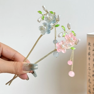 Neue Chinesische Legierung Blume Haarstab Mit Quaste Künstliche Perle Elegant Vintage Haarnadel Für Damen Hanfu Schmuck