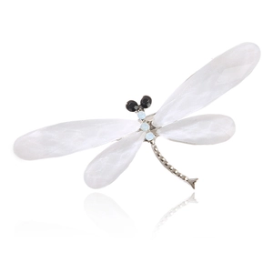 Elegant Alloy Dragonfly Brooch For Women With Rhinestones Translucent Wings Animal Insect Lapel Pin Jewelry Gift
