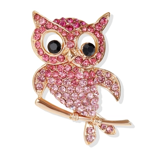Broche Hibou de Luxe Vintage en Alliage avec Strass Complets pour Femmes Banquet Fête Mariage Bijoux Accessoires