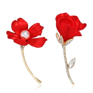 French Style Rose Flower Brooch Elegant Artificial Pearl Alloy Pin Rhinestone Embellished Flower Corsage For Women Jewelry Accessories