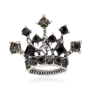 Vintage Britischer Stil Herren Krone Brosche Legierung Strass Kristall Reversnadel Für Anzug Hemd Retro Mode Schmuck Zubehör