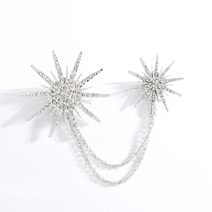 Vintage Sternenschliff Schneeflocke Kette Brosche Mit Strass Legierung Gold Silber Doppel Stern Anstecknadel Damen Party Schmuck