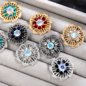 Broches de girasol para hombre con diamantes de imitación en caja de terciopelo