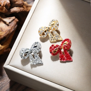 Vintage Mini Schleife Brosche Für Damen Legierung Strass Kristall Schleife Anzug Nadel Schal Schnalle Elegant Mode Schmuck Geschenk