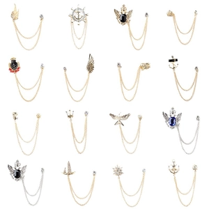 Vintage Baroque brooch collection featuring 16 styles of tassel chains with crystals