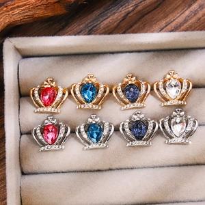 Spilla a Forma di Corona Reale Vintage in Lega con Strass e Pietra a Goccia per Donna e Uomo Matrimonio Festa Completo