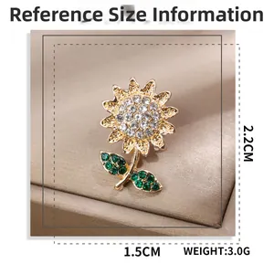 Infos sur la taille de la broche tournesol avec dimensions de 2,2 cm par 1,5 cm