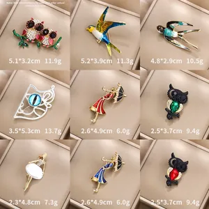 Collection de broches élégantes hibou et oiseau avec cristaux et designs variés