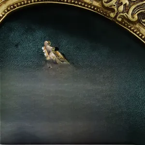 Vue détaillée d'une broche guitare électrique avec reflets nacrés et zircons incrustés
