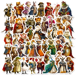 Anthropomorphic Animal Stickers Waterproof PVC Royal European Court Style Decals For Laptop Skateboard Luggage DIY Decor