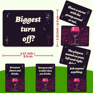 50 adult drinking game cards for parties with 3.51 x 2.52 inch size dimensions