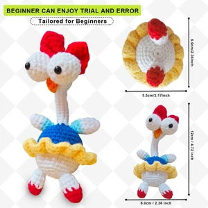 Kit de crochet pour débutants comprenant un mignon petit poussin aux grands yeux ronds