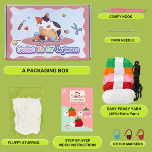 Kit de crochet pour débutants avec tortues fruits incluant laine et accessoires