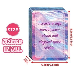 Lot de 50 cartes de motivation holographiques avec design dégradé coloré de rêve