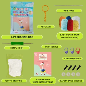 Kit de crochet pour débutants avec fils, outils et tutoriels vidéo étape par étape