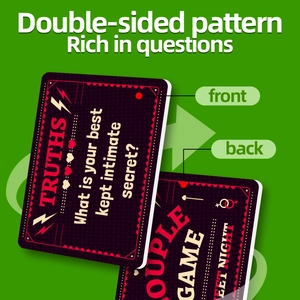 Romantic double-sided Truths couple game cards for intimate date night interaction