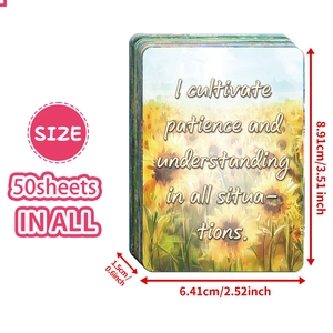 50 watercolor sunflower inspirational postcard set for positive energy and decoration