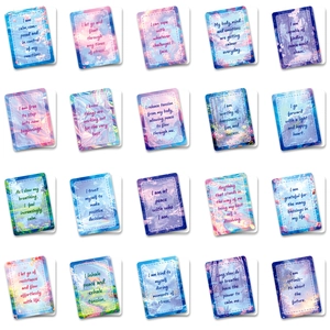 Lot de 50 cartes d'affirmation esthétiques et colorées avec citations motivantes