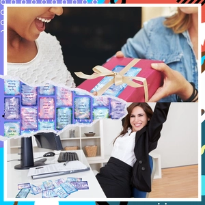 Vue en trois parties de cartes de motivation aux couleurs de rêve pour cadeau et bureau