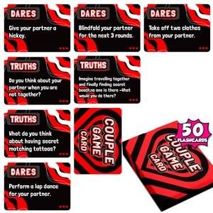 Sweet Night Interactive Couple Card Game Truth Or Dare Flashcards Romantic Heart Pattern Adults Desktop Activity Game