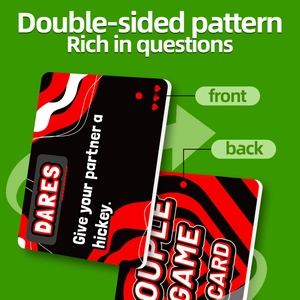 Interactive couple game cards with dare challenges for romantic party nights