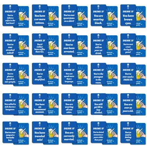 50 pieces of drinking game cards for adult parties with white beer mug illustrations