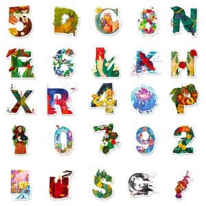 25-piece colorful creative alphabet and number doodle stickers for DIY decoration