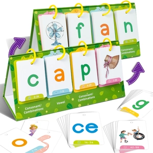 Educational English Phonics Flash Cards Foldable Desk Calendar Spelling Toy Interactive Literacy Learning Game For Children