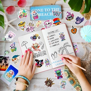 Set di 50 adesivi creativi con teschi e graffiti per scrapbooking fai-da-te e decorazioni
