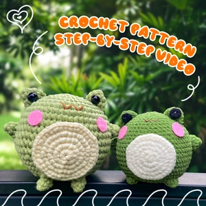 DIY Crochet Kit For Beginners Frog Amigurumi Animal Knitting Material Set With Yarn Hook Step By Step Video Tutorial Gift