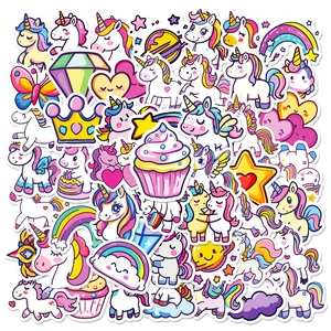 Cartoon Unicorn Rainbow Graffiti Stickers Waterproof Vinyl Decals For Laptop Skateboard Guitar Fridge DIY Decorative Stickers