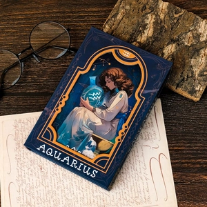 Aquarius Theme Portable Notebook Creative Three Fold Magnetic Buckle Hardcover Diary Office School Writing Journal