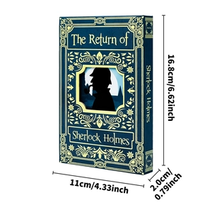 Sherlock Holmes φορητό μαγνητικό κουτί αποθήκευσης σε σχήμα βιβλίου σε μπλε σκούρο