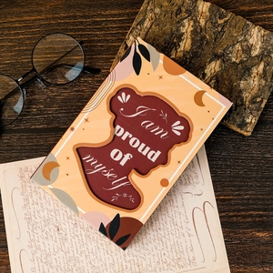 Carnet Inspirant Rétro pour Femmes Design Silhouette Évidée I Am Proud Of Myself Journal pour École Bureau Papeterie
