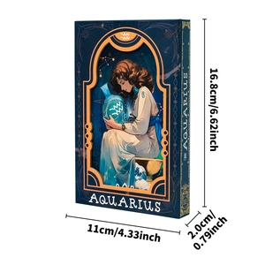Detailed size view of Aquarius themed magnetic notebook showing 11x16.8x2cm dimensions