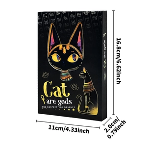 Diario portatile nero dea gatta egiziana con lamina d'oro Bastet e testo Cat are gods