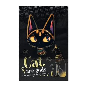 Taccuino gatto egiziano nero e oro con dettagli in lamina dorata e geroglifici antichi