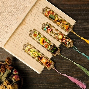 Retro Hollow Metal Bookmarks Artistic Floral Page Markers With Tassel Zinc Alloy Book Accessories For Readers Teachers Students Gift