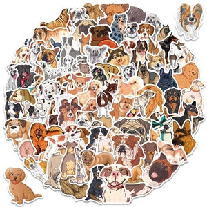 Collection of cute realistic dog stickers including French Bulldog Corgi and Pug breeds