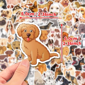 Cute realistic puppy doodle stickers set for phone case and laptop decoration