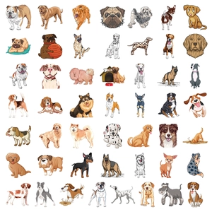 Set of 100 cute realistic dog graffiti stickers for phone cases and water bottles decor