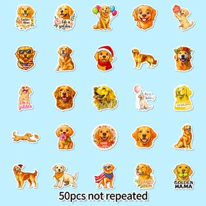 Lot de 50 autocollants de chiots Golden Retriever mignons pour déco pour enfants