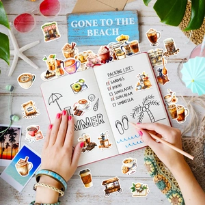 Creatieve koffie thema waterdichte stickers voor scrapbooking en dagboek decoratie