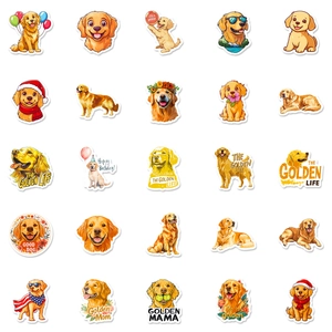 50 pièces d'autocollants mignons Golden Retriever pour enfants et papeterie décorative