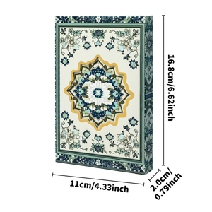 Vintage style diary notebook with mandala pattern and magnetic hollow cover design