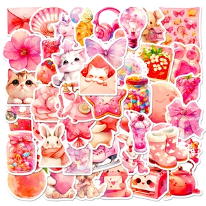 Rosa Mädchenhaft Doodle Aufkleber Wasserdicht PVC Süß Zeichentrick Herz Dessert Aufkleber Für Scrapbooking Laptop Journal Dekor