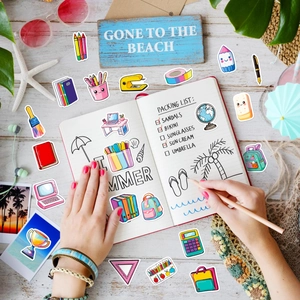 50 pieces of cartoon stationery stickers set for DIY scrapbooking and laptop decoration