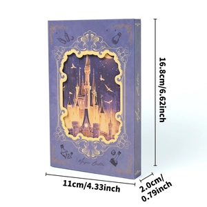 Lavender magic castle hardcover notebook with gold embossed hollow window and motifs